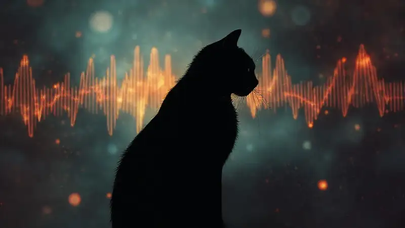 Silueta felina en atmósfera misteriosa y abstracta